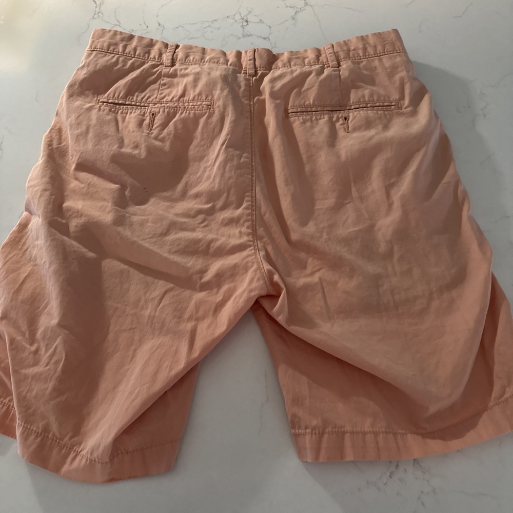 Cremieux Salmon Dyed Flat Front Casual Cotton Chino Shorts Men's Size 33 - Picture 4 of 7
